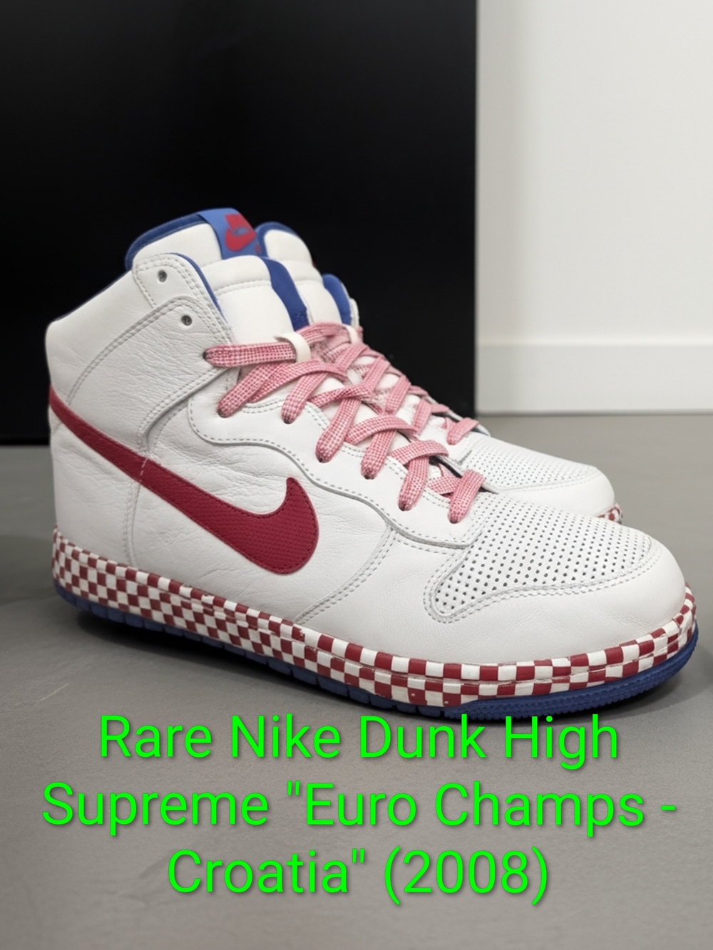 Nike Dunk High Supreme Rare "Euro Champs - Croatia" (2008) M10/W11.5 EUC